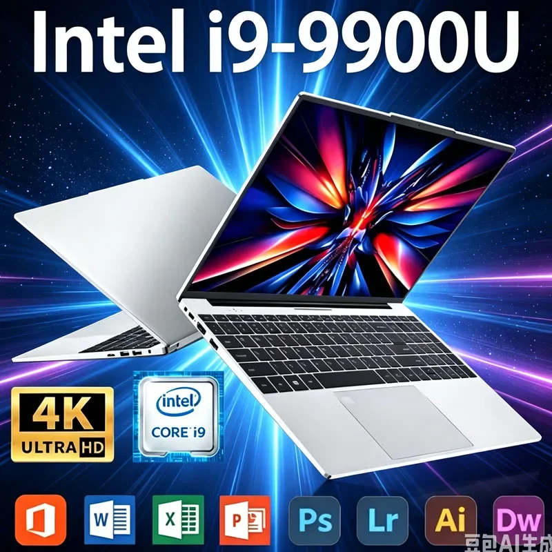 Intel Core I9 9900 Laptop Windows 11 16GB RAM 1TB SSD 4K HD Screen Portable Slim Laptops PC Gamer 15.6 Inch Computer Office