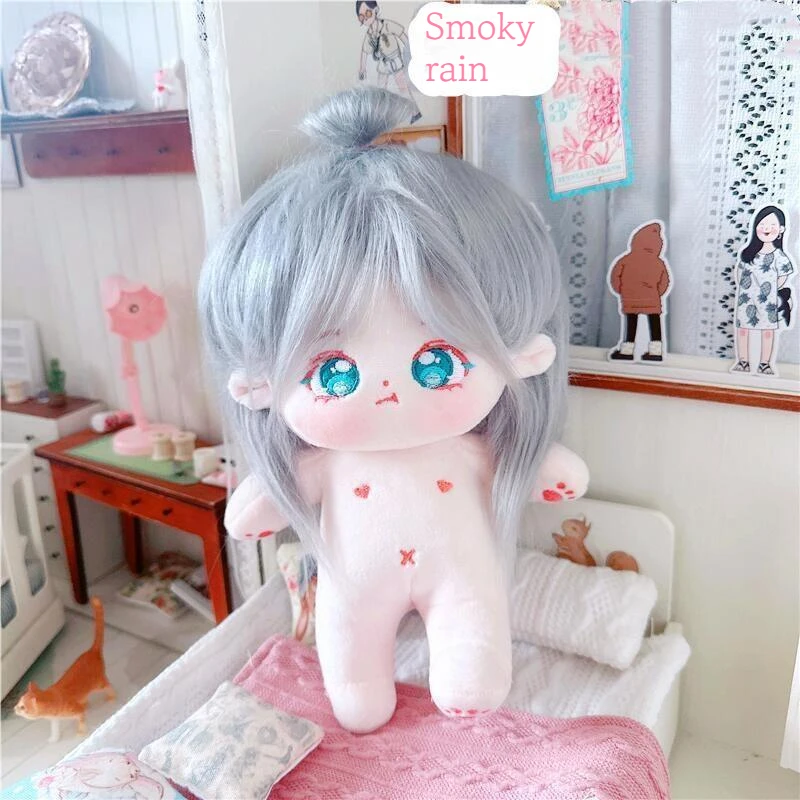 

20cm Kawaii Doll With Hair Plush Doll Toy No Attributes Cotton Humanoid Star Doll Long Hair Fried Hair Doll Cute Girl Gift