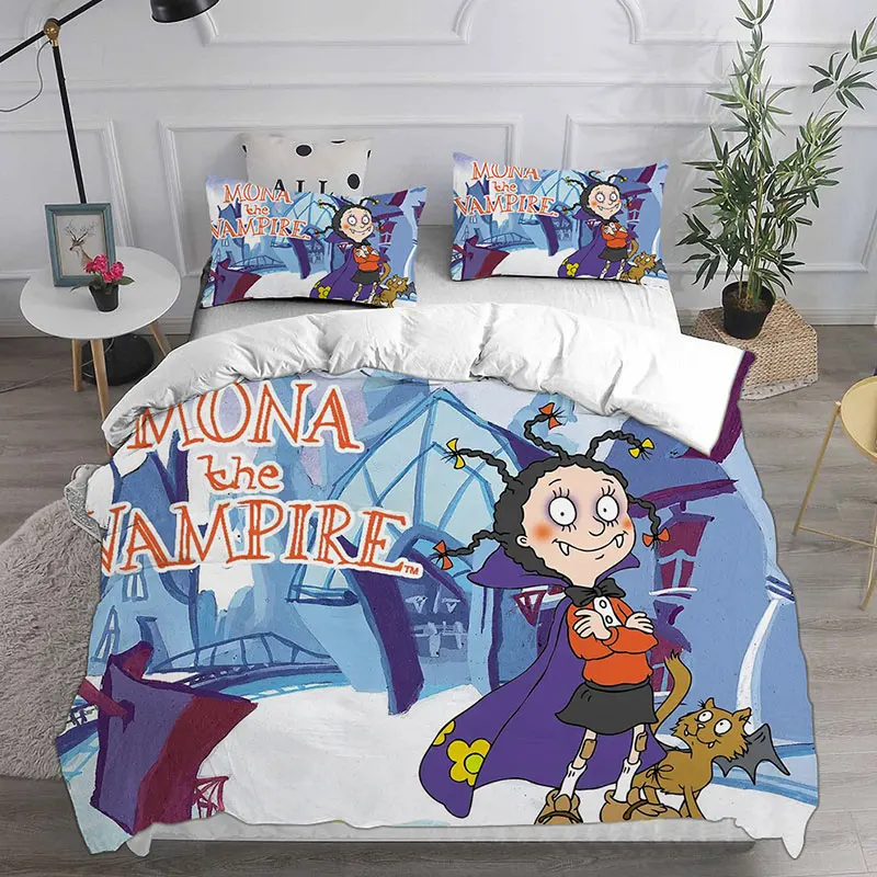 Mona the Vampire Bedding Sets Comforter Quilt Bed Cover Duvet Cover Pillow Case 2-3 Pieces Sets Kids Adult Size