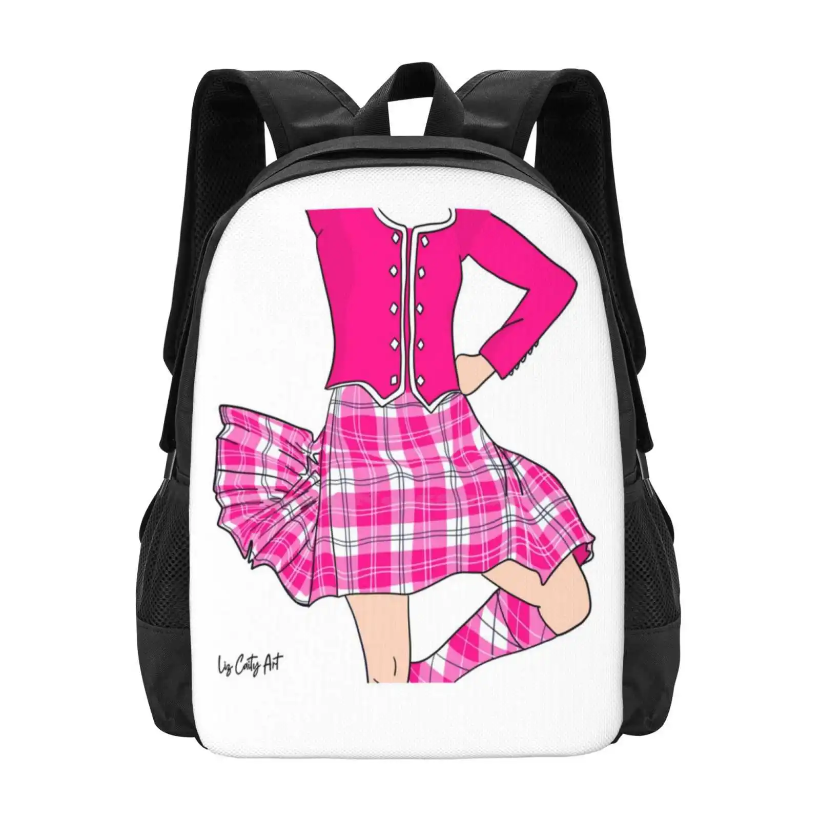 Highland Dancer Hot Pink Hot Sale Schoolbag Backpack Fashion Bags Highland Dancer Highland Dancing Scotland Scottish Dancer