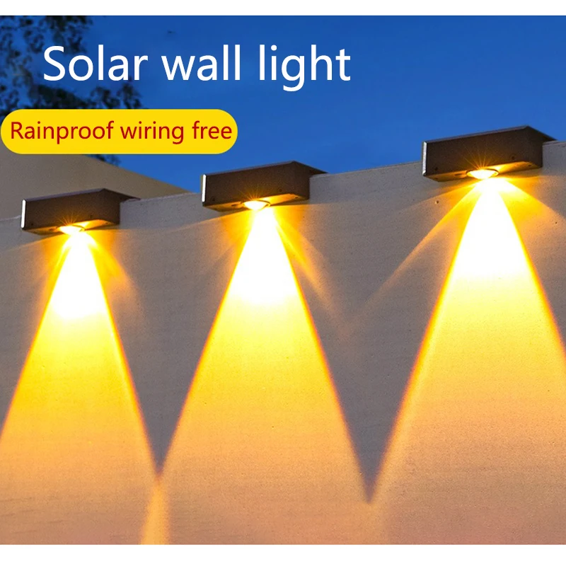 Outdoor Solar Wall Washing Lamp Waterproof Outdoor LED Wall Light Courtyard Street Lamp Decorative Balcony Garden