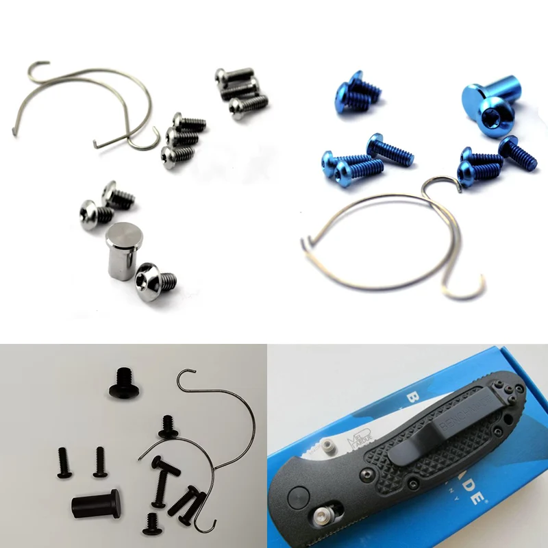 1 conjunto completo de cabo de faca, parafuso de titânio, mola de rebite para facas griptilian 551 552 553, acessórios de substituição