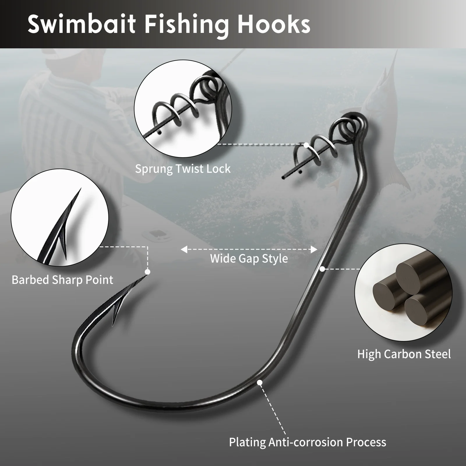 FishTrip  EWG Worm Hook with C - Fishing Lure Swimbait recension och pris