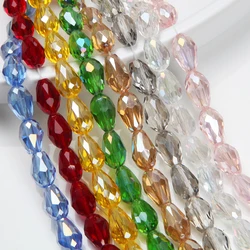 1 strand 8x12mm contas de gota de água espaçador ab brilhar cristal de vidro contas pulseiras para mulheres contas de acessórios para fazer jóias