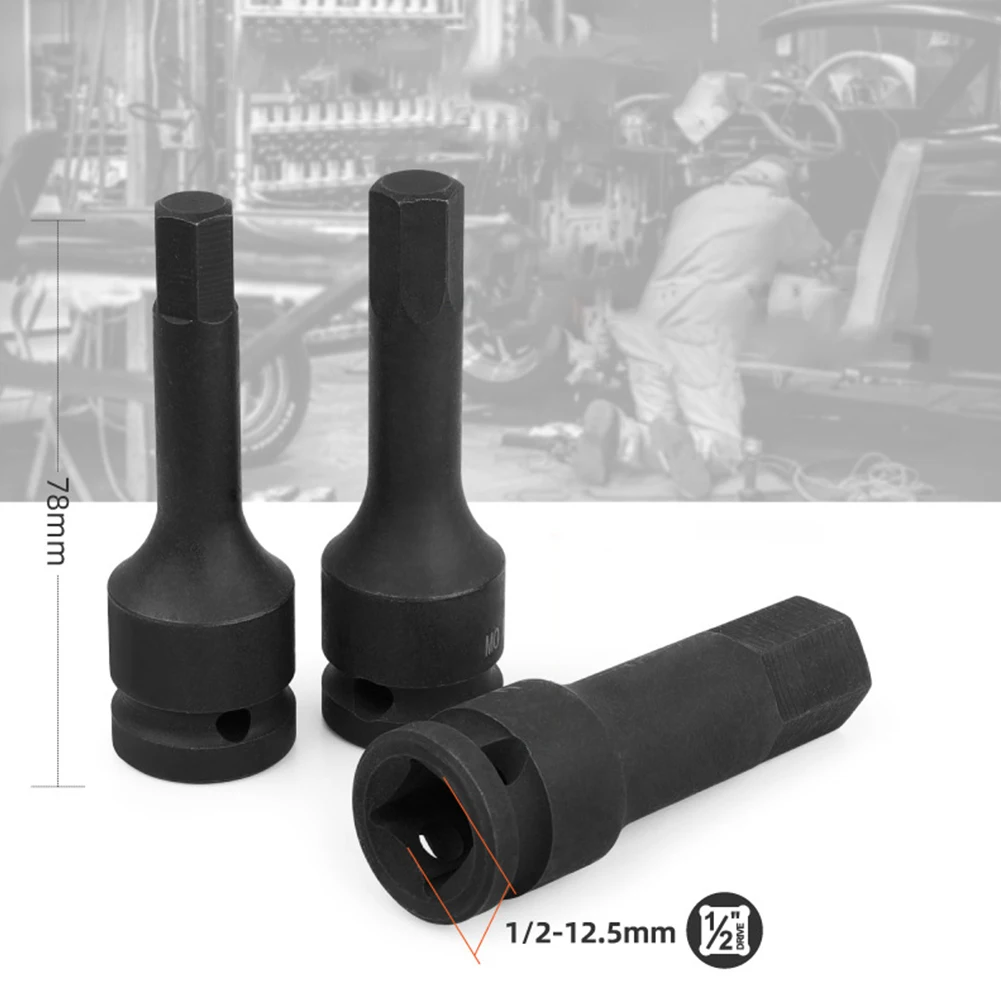 1pc 1/2'' Drive Socket Adapter Impact Screwdriver Hex Bit Hexagon Head Wrench Socket Adapter For Impact Wrench Tool
