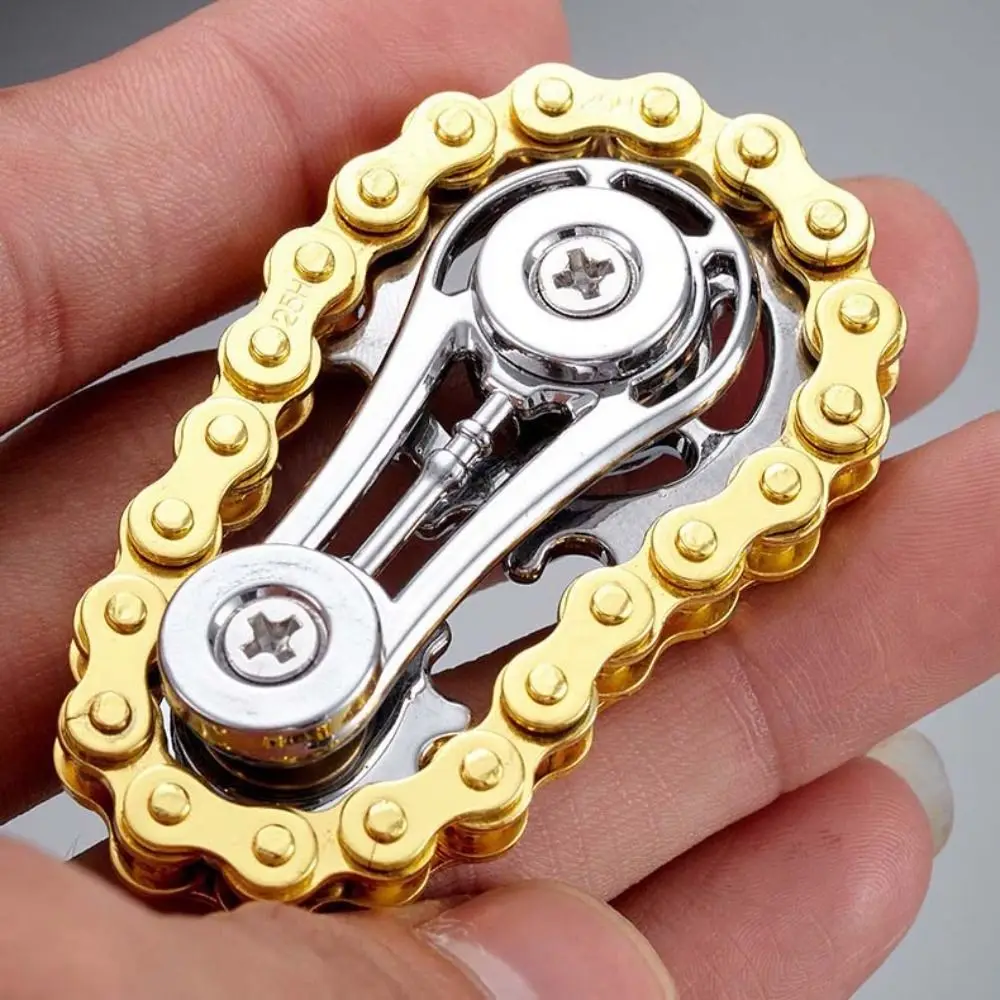 スプロケットフライホイール指先ジャイロフィジェットスピナー抗ストレス不安金属バイクチェーン EDC スピナーフィジェットおもちゃ大人子供のため