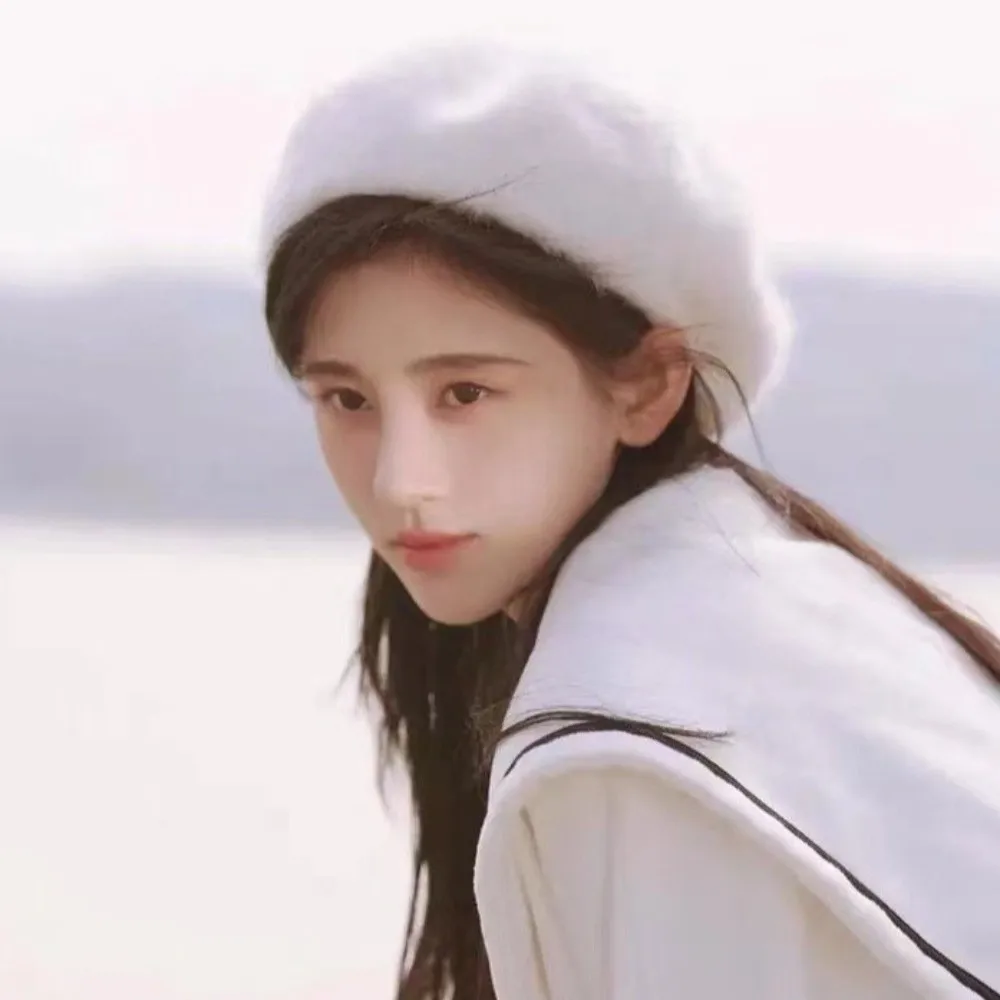 أزياء سحابة النساء القبعات الدفء أفخم البريطانية قبعة صغيرة الكورية نمط بلون الرسام قبعات الفتيات #3