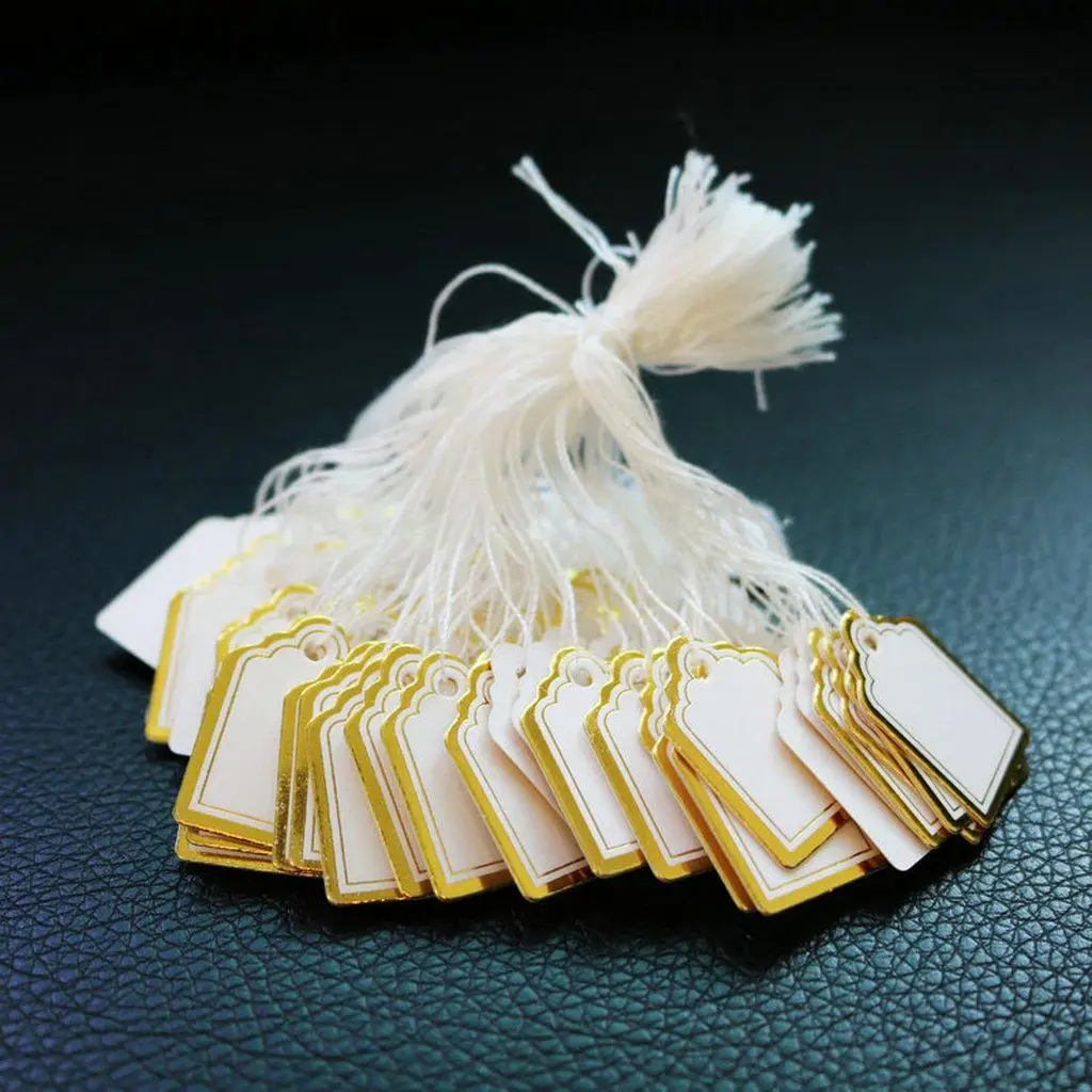 

500pcs Wholesale Paper Label Tie on Strung Price Tags Jewelry Watch Display