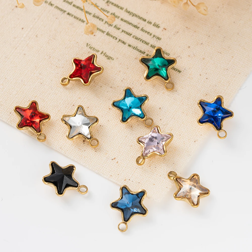 

5 шт./лот, подвески со звездами из нержавеющей стали, маленькие подвески для DIY, ожерелье, серьги, браслет, принадлежности для изготовления ювелирных изделий, материал, фурнитура