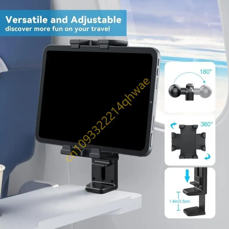 360 Degree Rotating Adjustable Viewing Tablet Stand Mount Holder Suitable For Airplanes And Office Use & Easy To Install