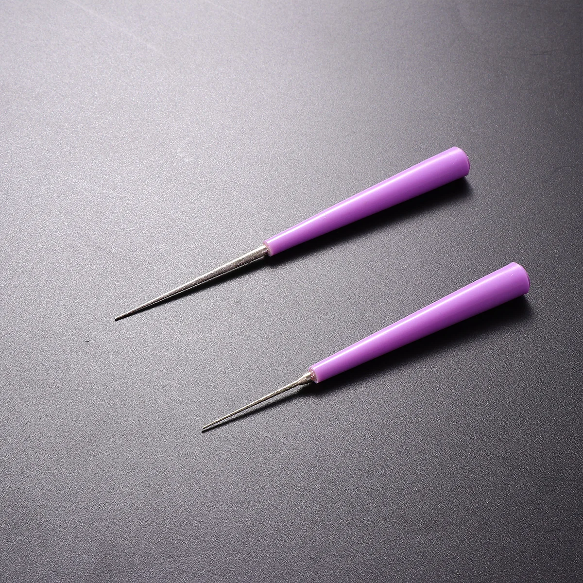 

2 Pcs Bead Hole Reamer Needle Opener Drill Puncher Pearl Beads Craft DIY Tools (Violet) hole opener bead reamer set