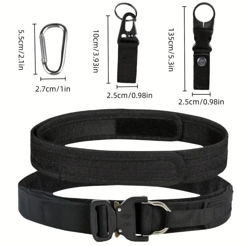 Сверхмощный тактический ремень, двухслойный утолщенный нейлоновый материал, с быстросъемной металлической пряжкой, подходит для улицы