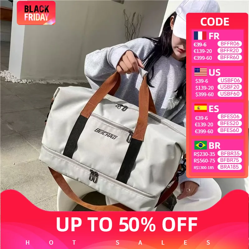 Borse da viaggio per donna borse sportive di grande capacità a tracolla di alta qualità impermeabile Weekend femminile Messenger Tote asciutto e bagnato