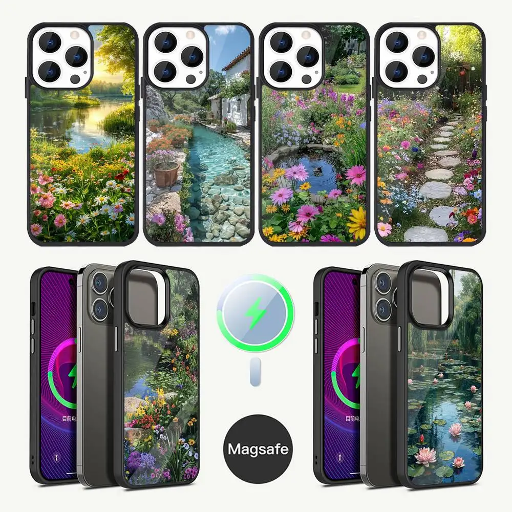 

bloom garden Phone Case For iPhone 16,15,14,13,12,11,Plus,Pro,Max Mini Magsafe Magnetic Wireless Charging