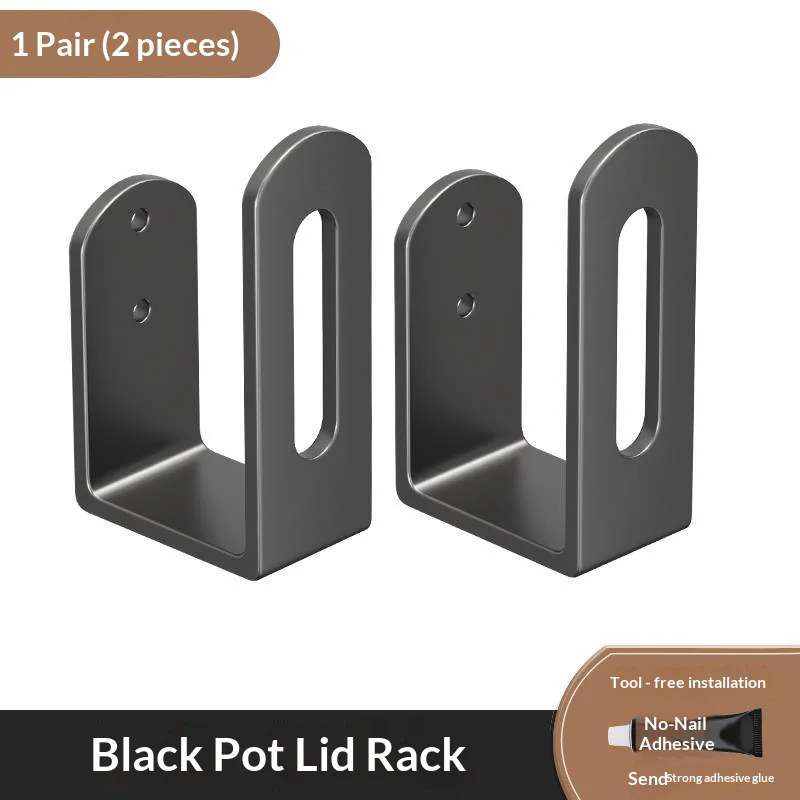 Hole-free pot lid rack hooks, kitchen shelf, wall-mounted for cutting boards and chopping boards, multi-functional storage magic