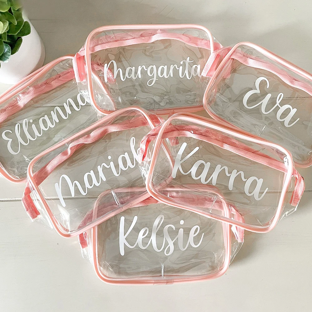 กระเป๋าแต่งหน้าแบบใสสำหรับเพื่อนเจ้าสาวกระเป๋าใส่ของได้เยอะกระเป๋าเครื่องสำอางสำหรับเดินทางกระเป๋าเข้าห้องน้ำของขวัญปาร์ตี้โสด