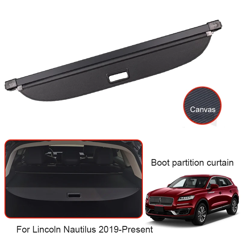 

Car Rear Trunk Curtain Cover Canvas Rear Rack Partition Shelter Storage Internal Auto Accessories For Lincoln Nautilus 2019-2025