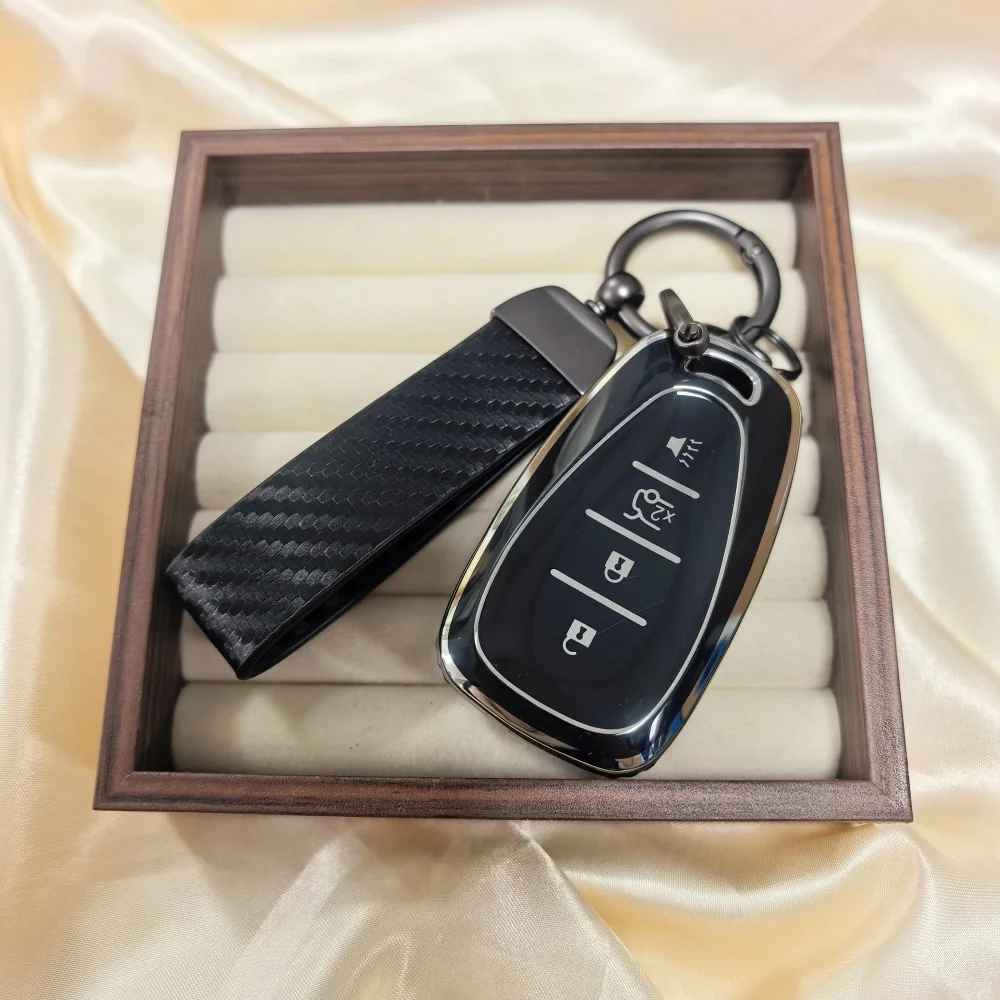 

Key Fob Cover with Keychain Lanyard for Chevrolet Chevy Malibu Camaro Cruze Traverse Spark Equinox Sonic Volt Bolt Accessories