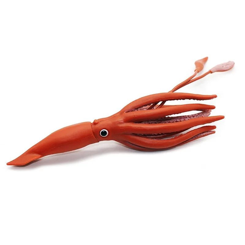 1Pc Creative Simulation Sea  Animals Squid Octopus Action Figures Soft Rubber Squid Model Figurines Kids Education Decor Toys