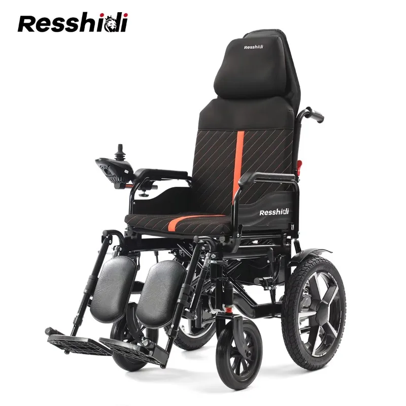 Heavy Load Capacity High Backrest Ergonomic Large Rear Wheel Comfortable Footrest Strength Carbon Steel Electric Wheelchair