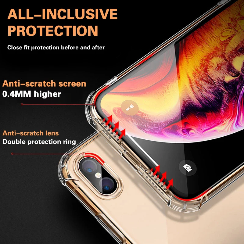 Full Protect Phone Case Shockproof Silicone For iPhone 15 14 X Xr Xs Max 12 11 Pro Max 8 7 6s Plus SE 2022 Silicone 2023 Cover