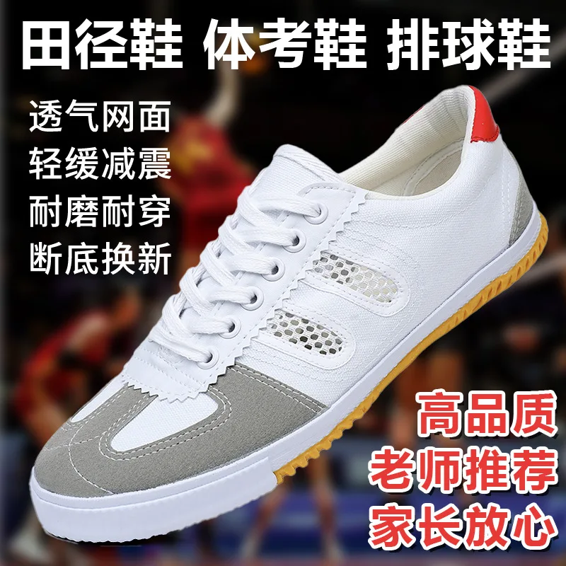 Large-sized Mesh Volleyball Shoes Outdoor Running Sneakers Martial Arts Canvas Shoes Anti-slip Training Shoes Track and Field