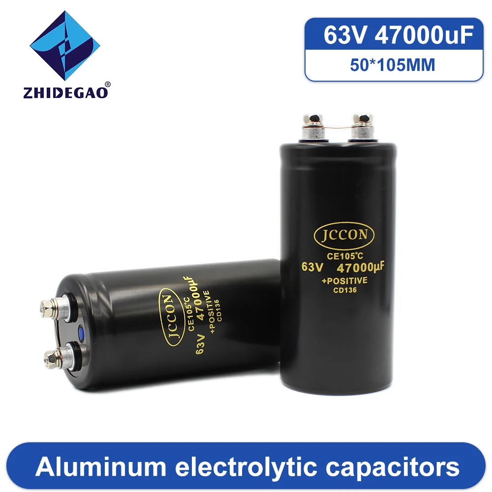 

1 Pcs 47000мкФ 63в (47000UF 63V) Aluminum Electrolytic Capacitor 50x105mm 105C low ESR (including screws) Black