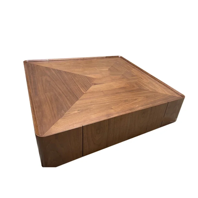 Italian Style Minimalist Square Designer Coffee Table Solid Wood Storage Living Room Luxury Modern Table Basse Home Furniture