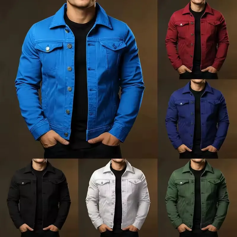 

Hip-hop Men's Denim Jackets Streetwear Casual Cotton Classic Slim Jeans Coat Male Clothes Cowboy Jacket Brand Clothes