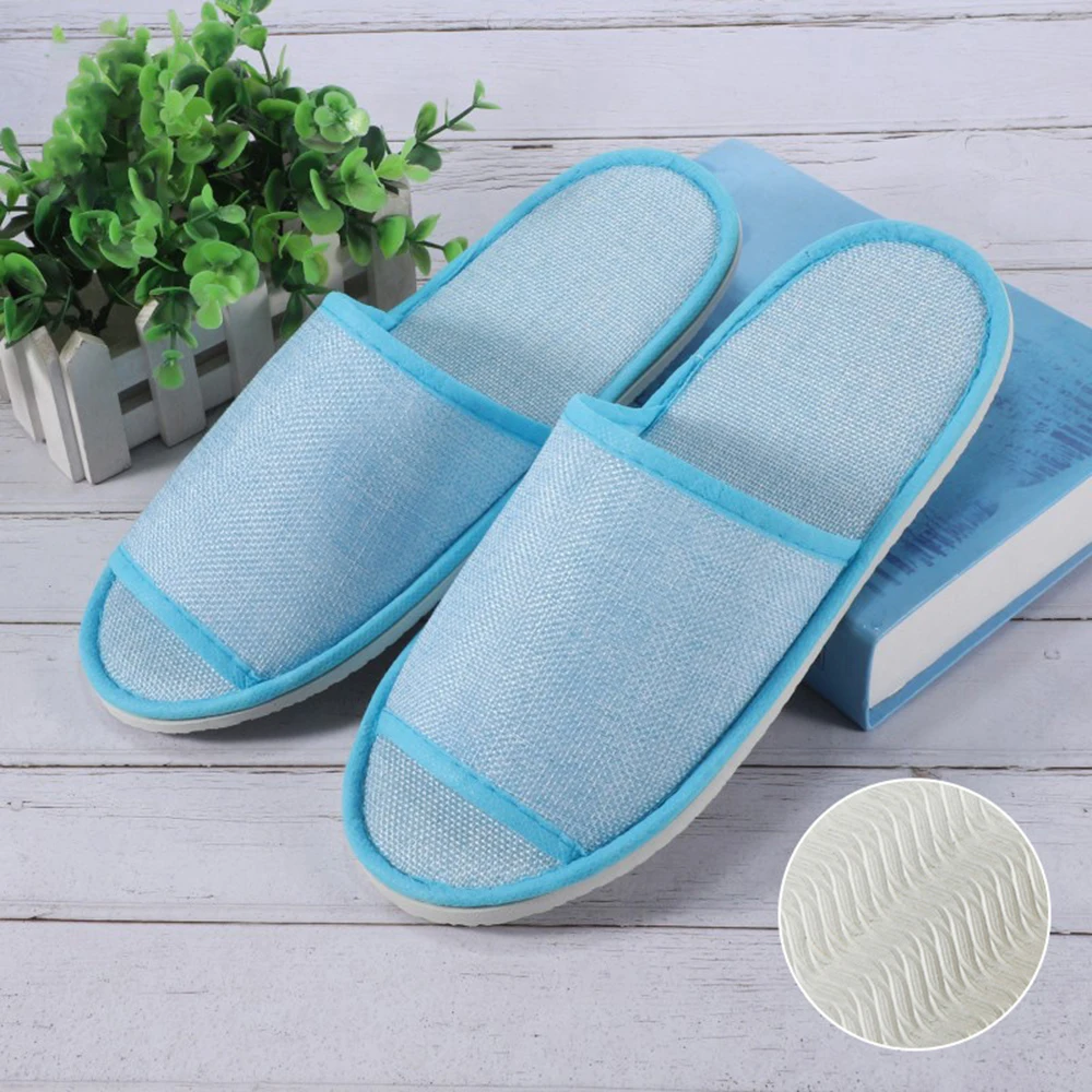 5 Colors Disposable Slippers Hotel Travel Slipper Sanitary Party Home Guest Slippers Women Solid Color Soft Hospitality Slippers