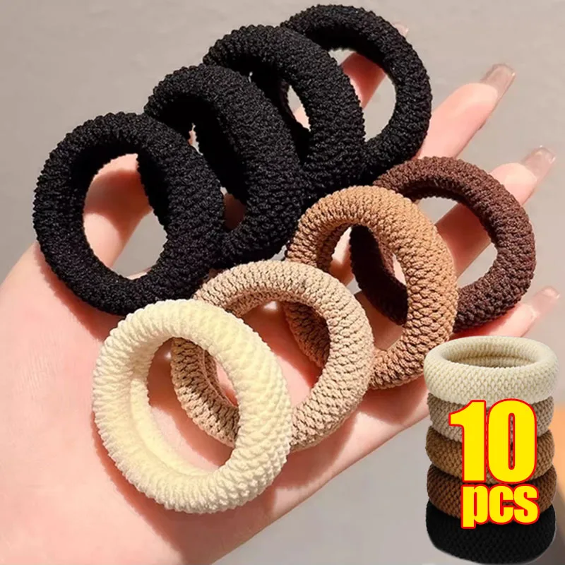 

Утолщенная высокоэластичная веревка для волос, 5/10 шт., высокие держатели для хвоста, очень широкие резинки для волос, аксессуары для укладки волос для женщин и девочек
