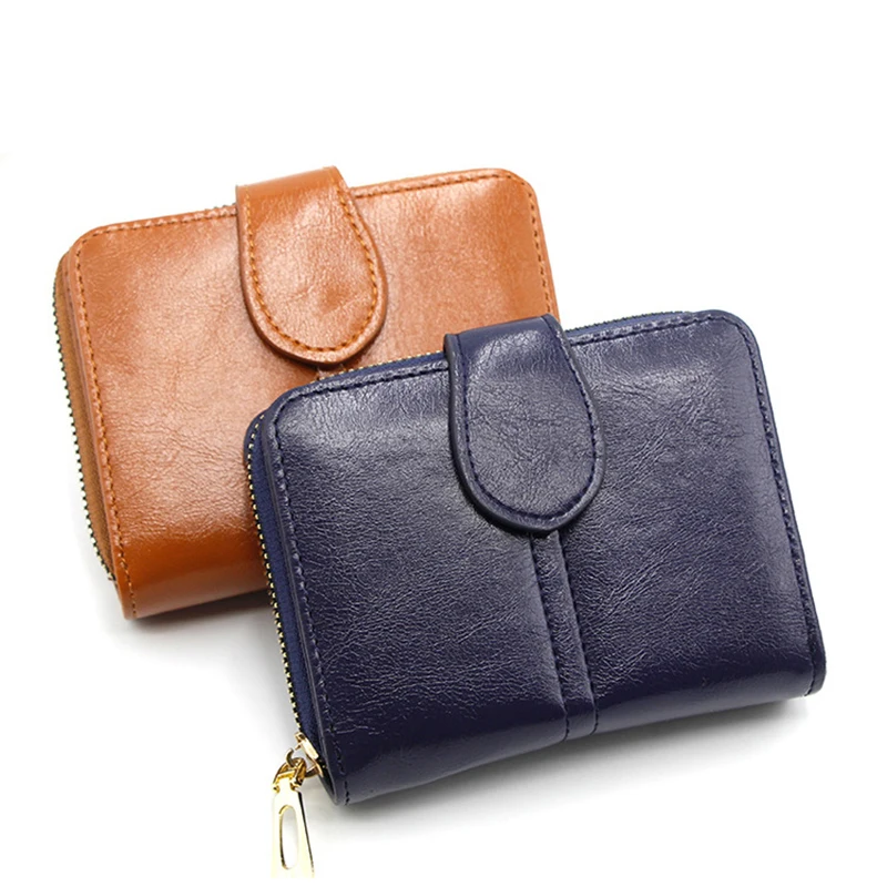 Portafoglio in pelle da donna per carta di credito portamonete femminile pochette moda cerniera portafoglio piccolo portafogli donna Cartera Mujer