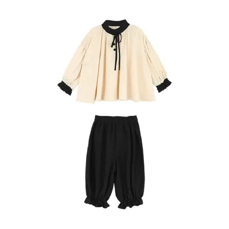 Children Clothing 2025 New Fashionable Spring and Autumn Korean Style Shirt Girls Soft Simple Cotton Long Sleeved Casual Top