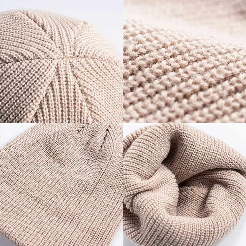 Autumn and Winter Solid Color Woolen Hat Men\'s Warm Ear Protection Versatile Simple Knitted Hat Women