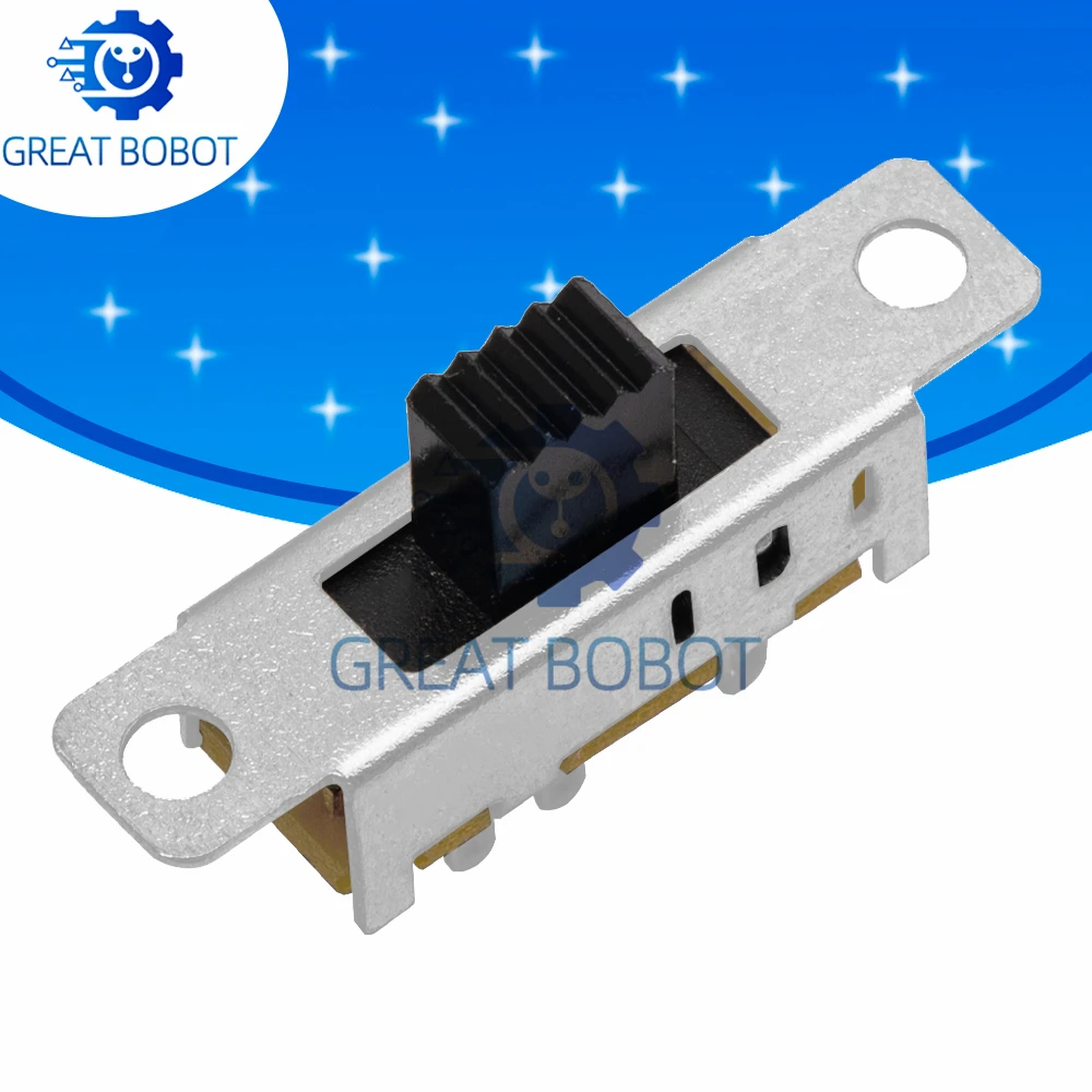 BS 10Pcs SS23E04 Double Toggle Switch 8 Pins 3 files 2P3T DP3T Handle high 5mm small slide switch