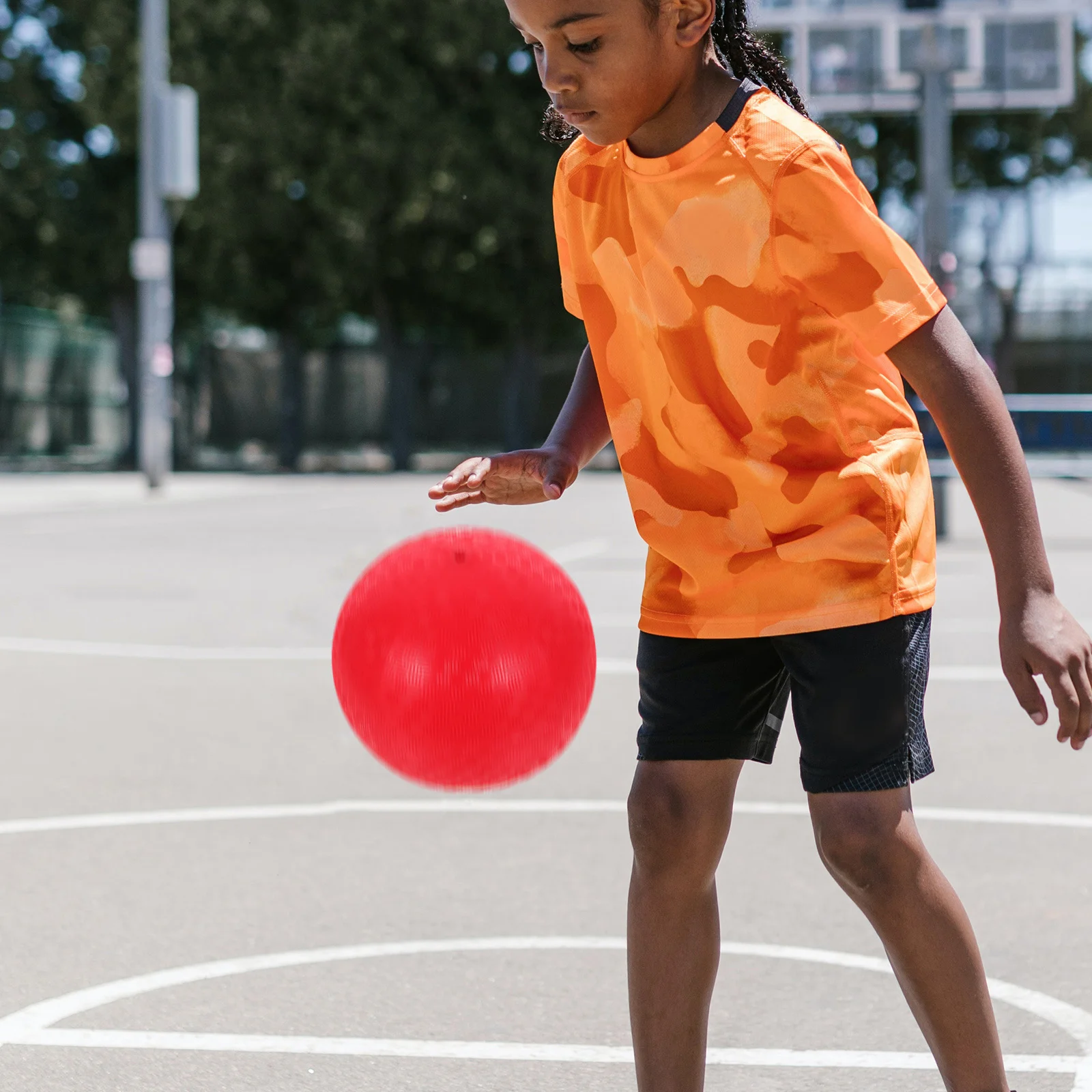 2Pcs PVC Playground Balls Kids Standard Size Pure Color for Outdoor Soccer Kickball School Playground PVC Bouncy Kickbal