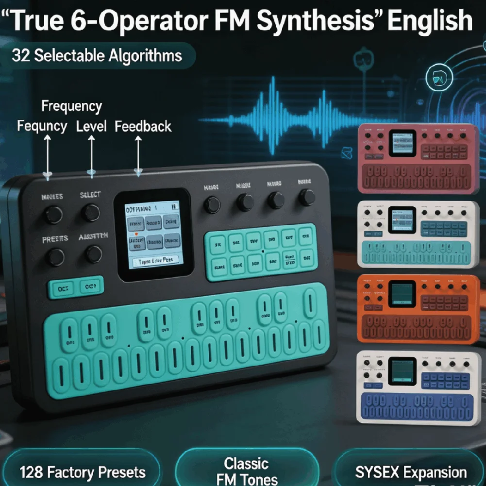 M-Vave Fm1 Bluetooth Fm Synthesizer 6-Operator Engine 32 Algorithms 128 Presets Built-In Speaker USB Midi Portable Keyboard Synt