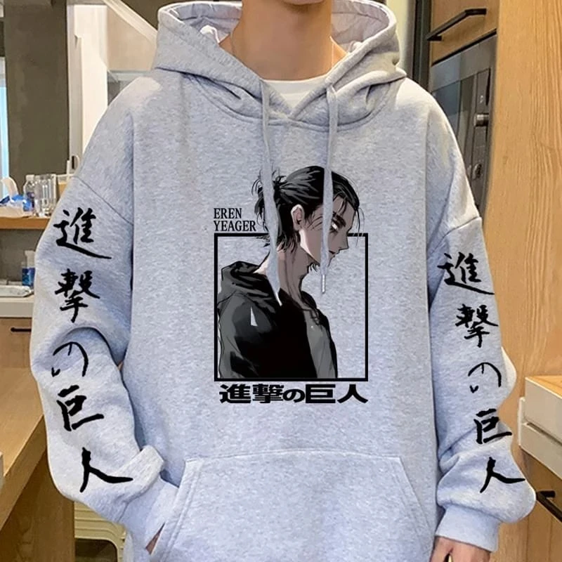 Attack on Titan Yeager Eren Anime Graphic Printed Hooded Plus Size Hoodie Men Women Sweatshirts Harajuku Unisex Streetwear