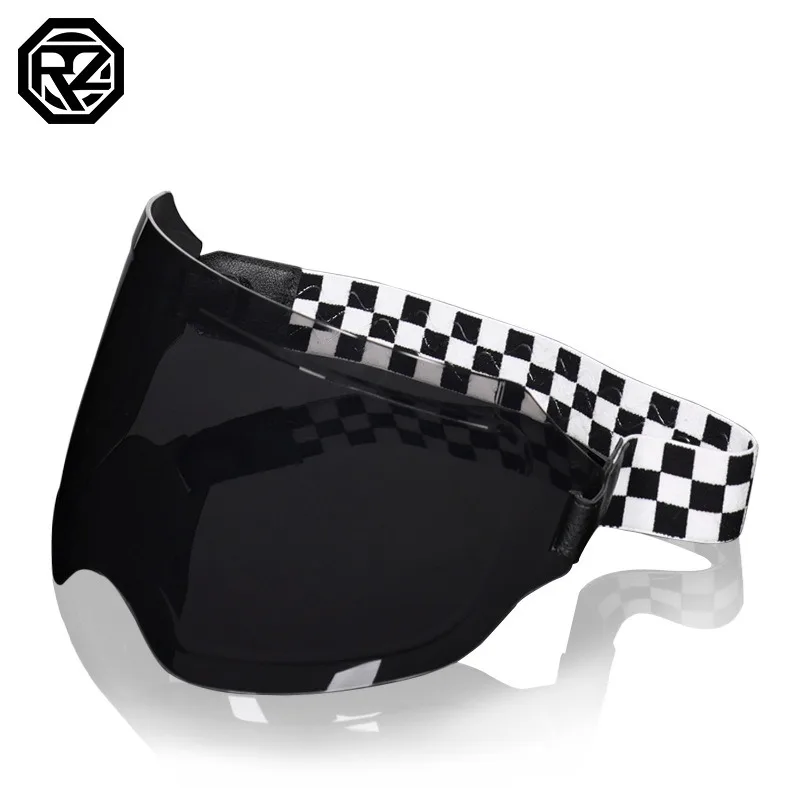 Orz-729 Strap Goggles Motorcycle Helmet Bubble Mirror 3/4 Retro Half Helmet Helmet All Season Transparent Wind