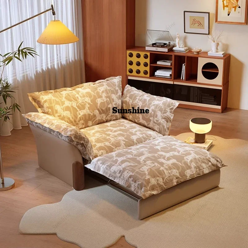 

Retro sofa chair multi-functional folding dual-purpose lazy retractable sofa bedTJ