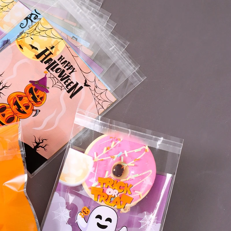 50/100 Stück Halloween-Süßigkeitentüten Kürbis-Geist-Geschenk-Keksverpackungsbeutel 2026 Halloween-Party-Dekoration Trick-or-Treat-Zubehör – Detail 2