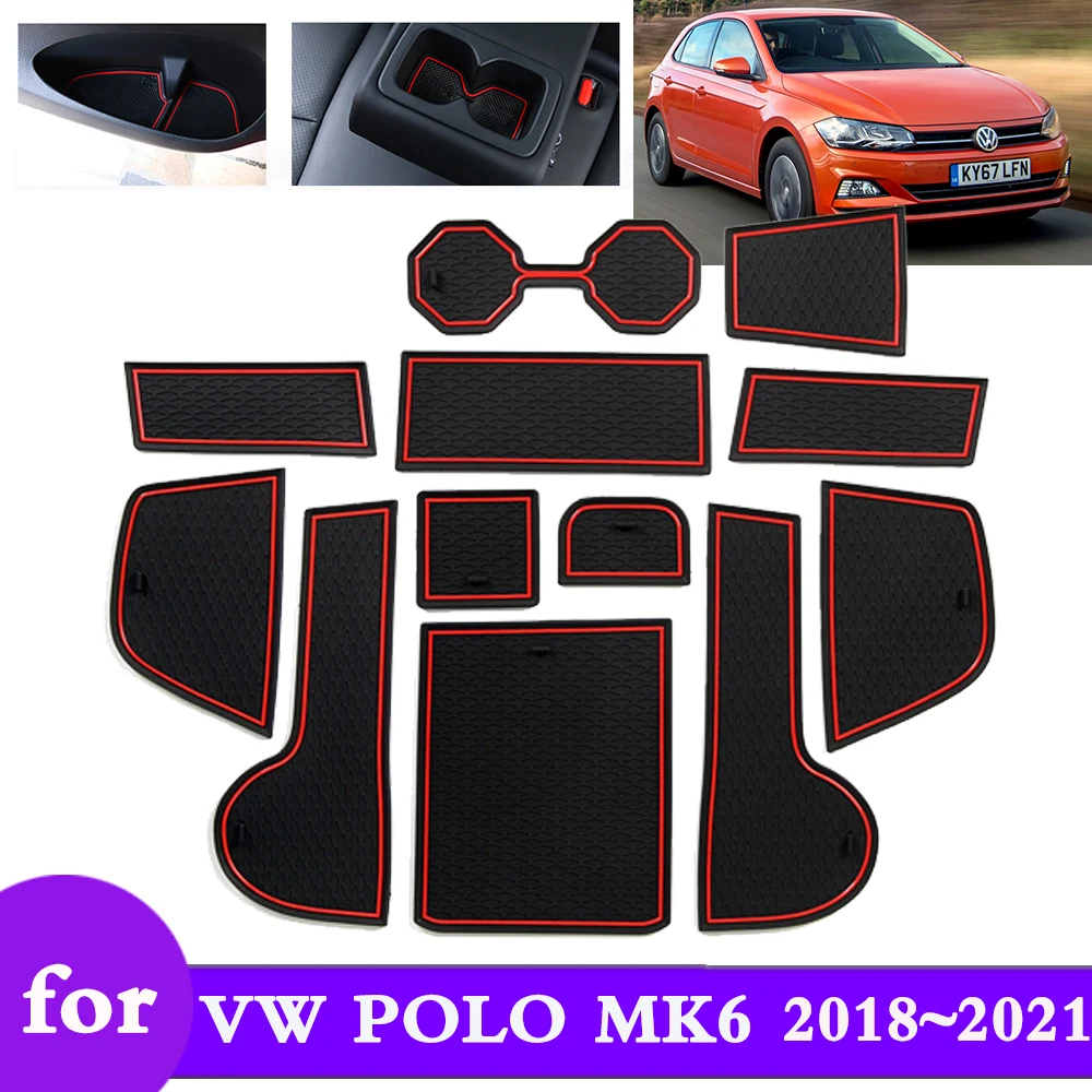 

Anti-slip Rubber Door Groove Mat Cushion for VW Volkswagen POLO MK6 AW 2018 2019 2020 Phone Gate Slot Car Accessories Stickers