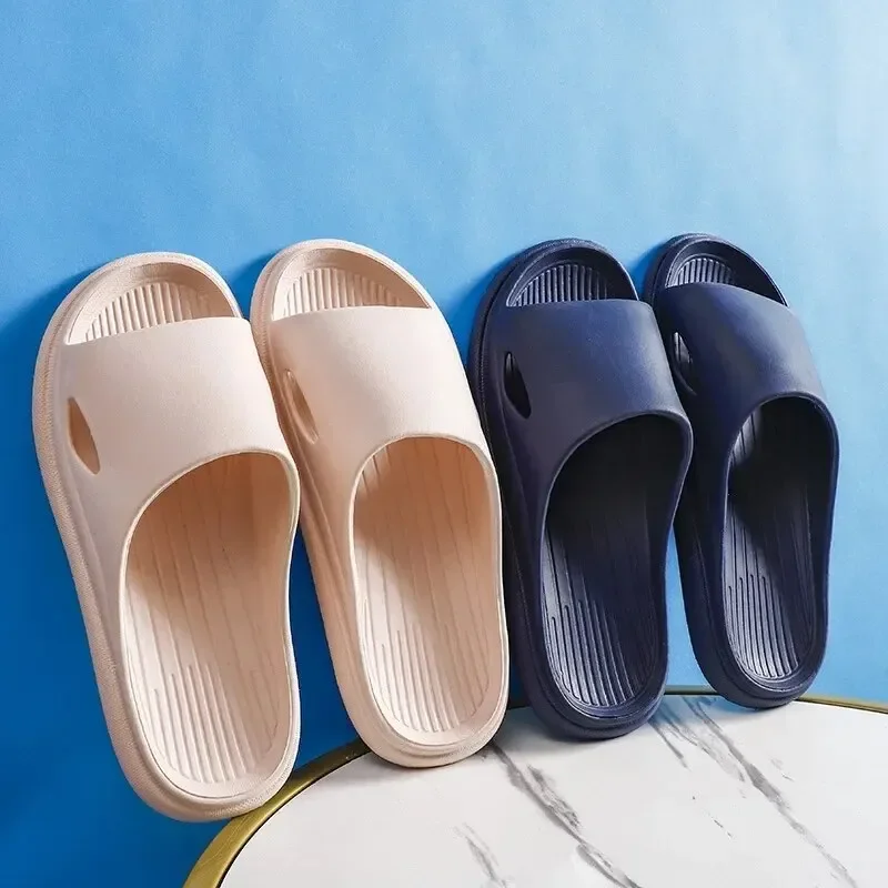 Home Slippers Women's Men's Couple Bathroom Indoor Slippers Eva Material One-piece Summer Home Use Sandals