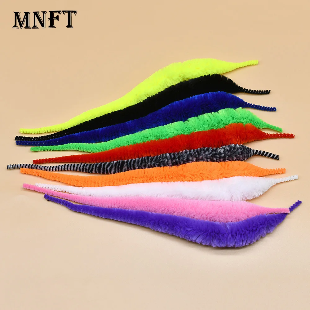 15 Stück Fliegenbinden Mangum Dragon Tails Snake Wiggle Tail Pike Steelhead Salzwasser Baitfish Fly Chenille Materialien
