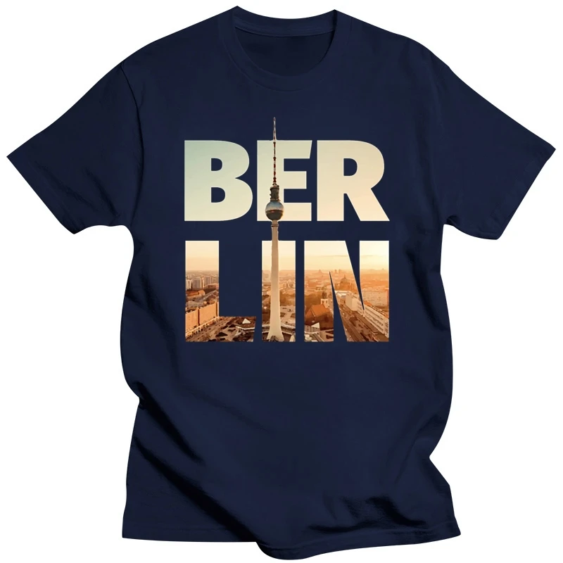 La Maxza Character Men Tshirt Unisex Comical Berlin City Typo T-Shirt Cotton Simple Camisas Para Hombre 2019 Euro Size Famous