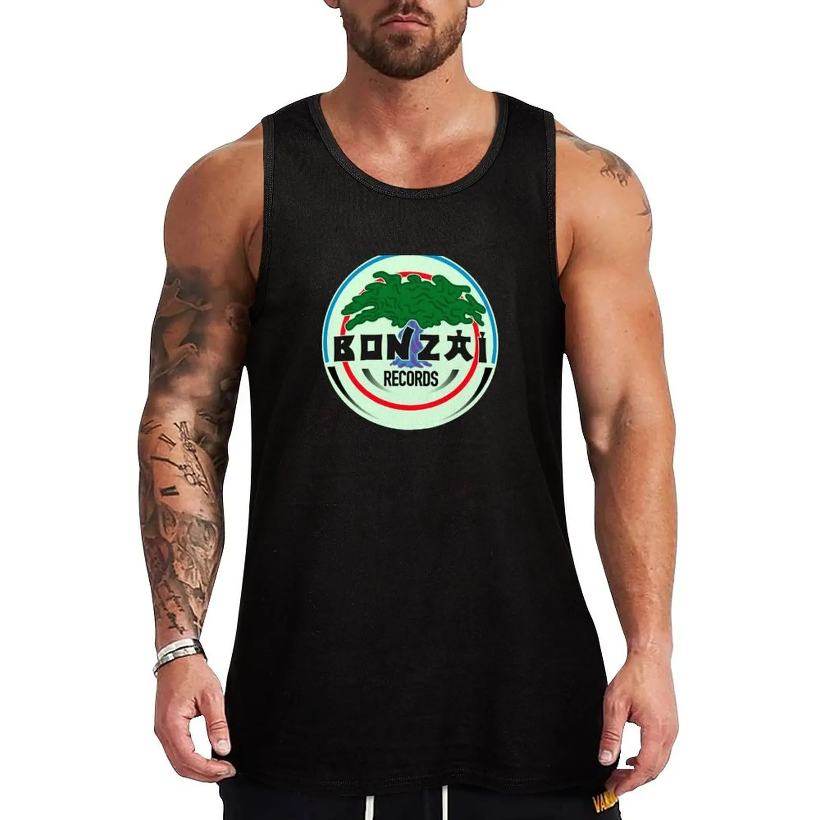 

Bonzai Records Tank Top t shirt gym new in tops & t-shirt Men's fitness t-shirt