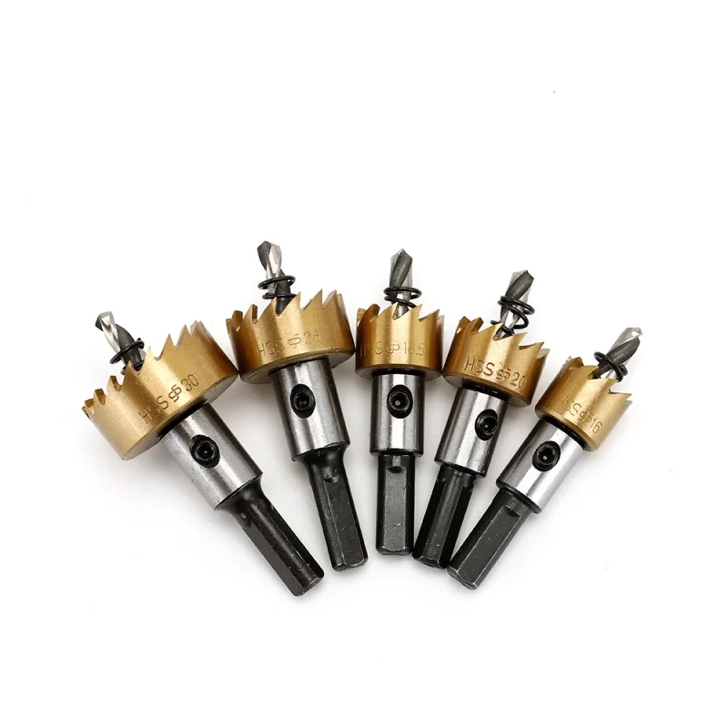 1 ชิ้น 12 มิลลิเมตรถึง 80 มิลลิเมตรไทเทเนียมเคลือบ HSS เจาะรูสแตนเลสโลหะตัดสําหรับงานไม้