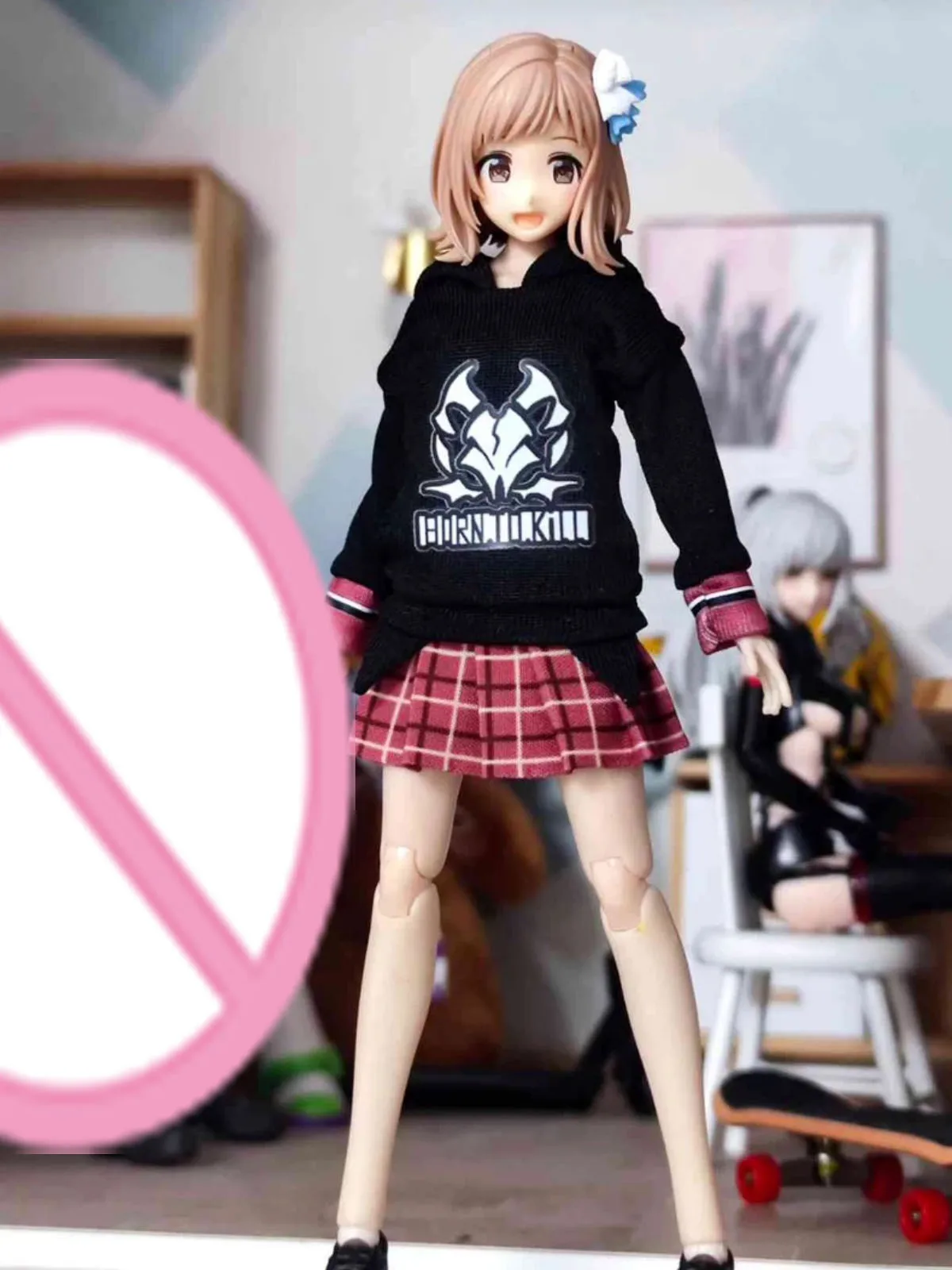 【No Figure】1/12 Scale Female Soldier Clothing Accessories Casual Set Hoodie Pleated Skirt Miniskirt For 6''Action Figure Model