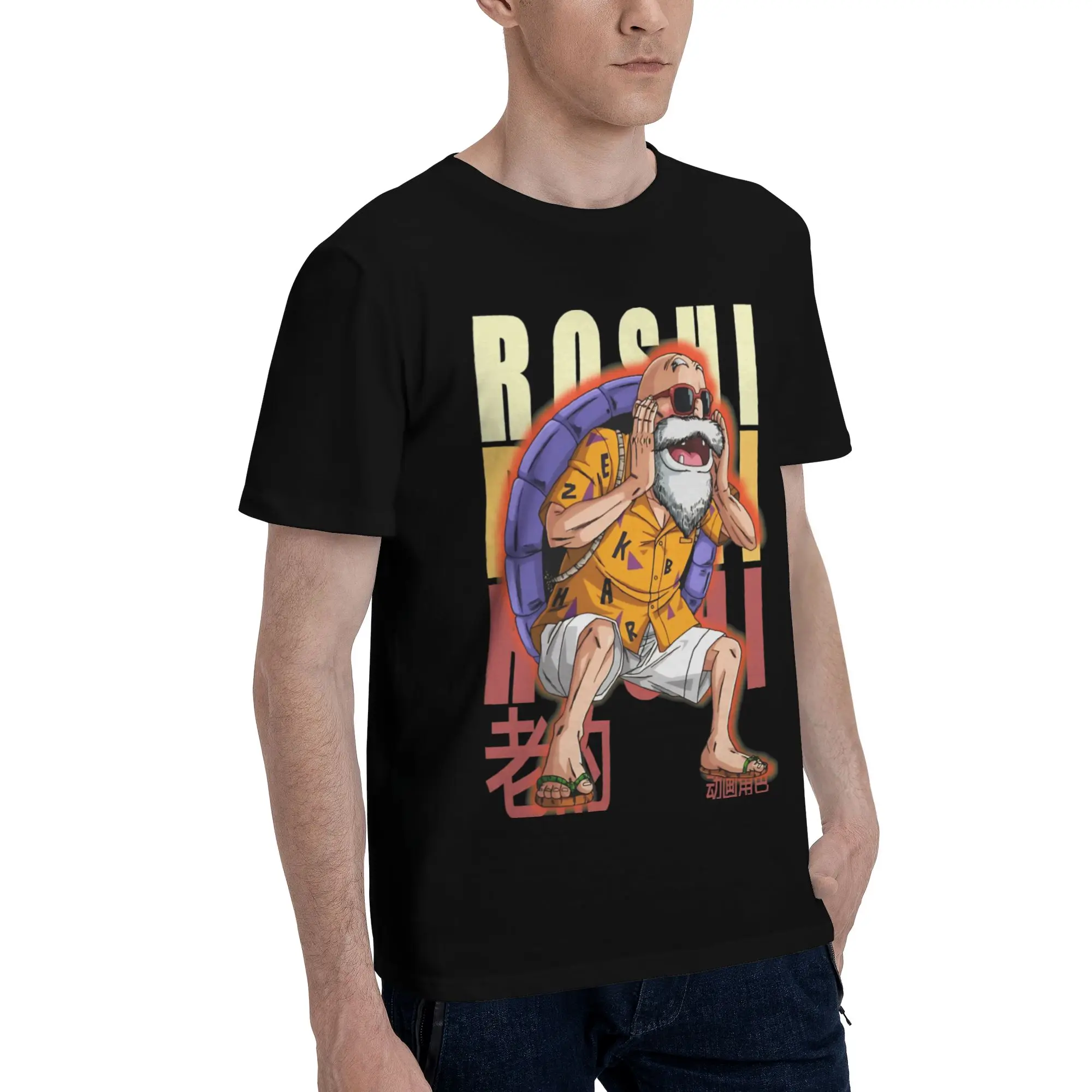Roshi  Classic Men's T Shirt Goku Casual Tees Short Sleeve Crew Neck Cotton New Arrival Tops T-Shirt