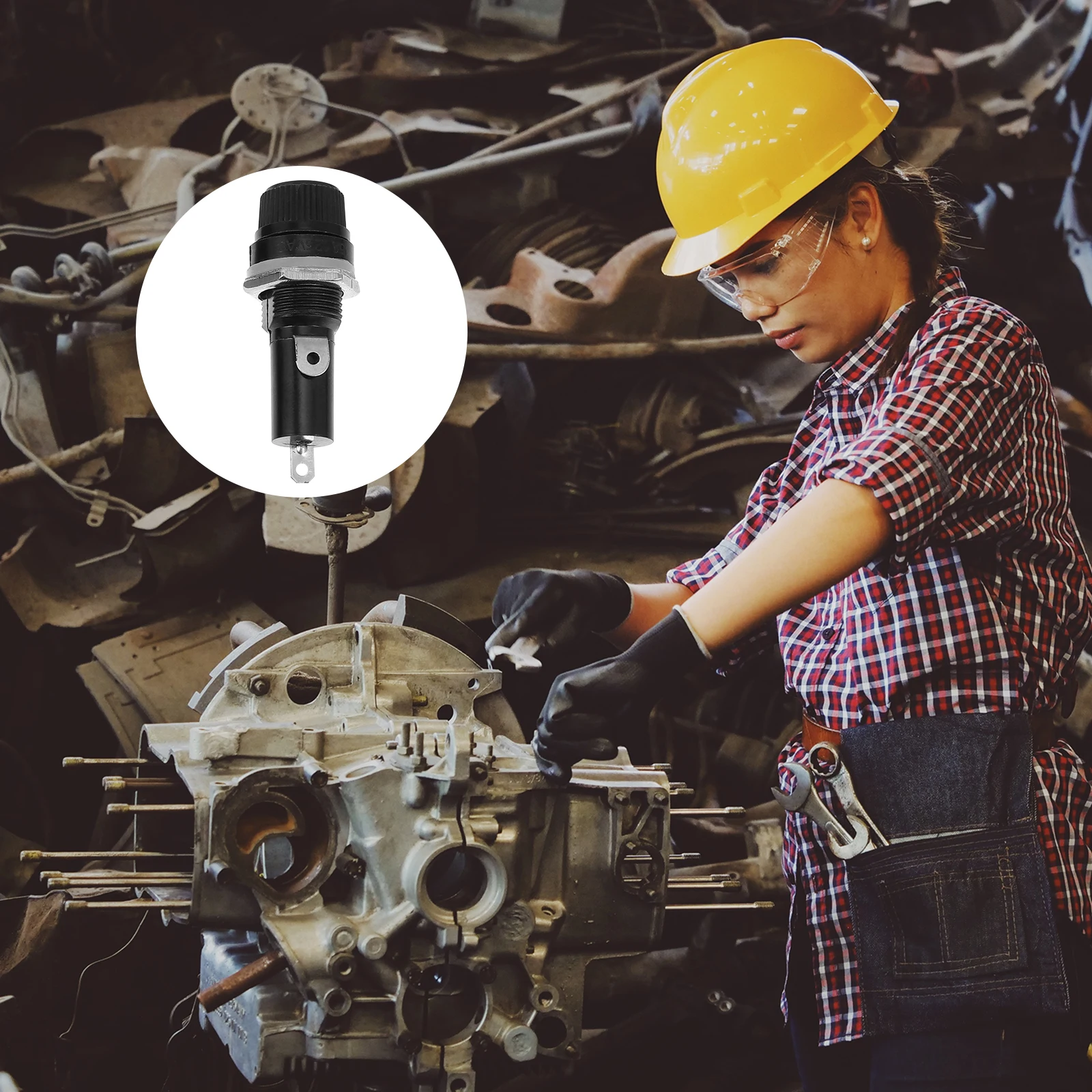 

10Pcs Car Fuse Holders End Heat Resistant Panel Mount for Audio Alarm Auto Electrical Short Circuit Protection